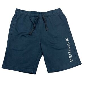Boys Spyder Black Knit Shorts Size 14/16 Cotton Blend Athletic Sports Summer‎